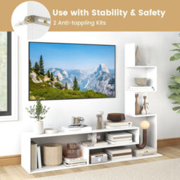 "Costway Cube Tv Stand For Tvs Up To 50"" Media Console Table With Shelves-White" - thumbnail 3
