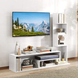 "Costway Cube Tv Stand For Tvs Up To 50"" Media Console Table With Shelves-White" - thumbnail 1