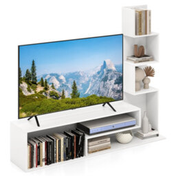 "Costway Cube Tv Stand For Tvs Up To 50"" Media Console Table With Shelves-White" - thumbnail 9