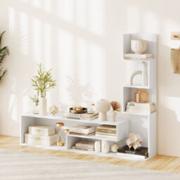 "Costway Cube Tv Stand For Tvs Up To 50"" Media Console Table With Shelves-White" - thumbnail 8