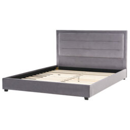 Beliani Bed Velvet Rouen 180 X 200 Cm (Eu Super King) Dark Grey - thumbnail 6
