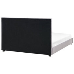 Beliani Bed Velvet Rouen 180 X 200 Cm (Eu Super King) Dark Grey - thumbnail 5