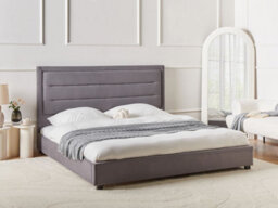 Beliani Bed Velvet Rouen 180 X 200 Cm (Eu Super King) Dark Grey - thumbnail 2