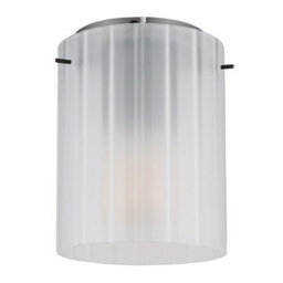 Luminosa Lighting Luminosa Tulivar Cylindrical Ceiling Light Grey Dark Satined Glass Shade 1X E27 - thumbnail 2