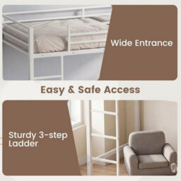 Single Size Metal Loft Bed W/ Storage Shelves - thumbnail 6