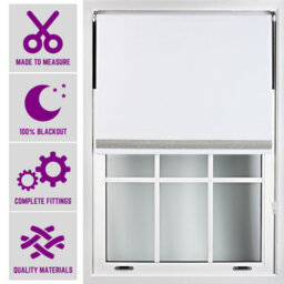 Furnished Diamante Edge Blackout Roller Blinds Made To Measure - White (W)90Cm X (L)165Cm - thumbnail 1