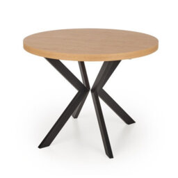 Peroni Scandinavian Extending Round Dining Table White Marble With Black Legs - thumbnail 2