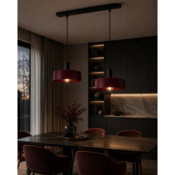 Luminosa Lighting Luminosa Wine Bar Pendant Ceiling Light Black, Burgundy 2X E27 - thumbnail 2