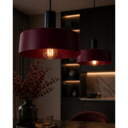 Luminosa Lighting Luminosa Wine Bar Pendant Ceiling Light Black, Burgundy 2X E27 - thumbnail 3