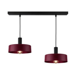 Luminosa Lighting Luminosa Wine Bar Pendant Ceiling Light Black, Burgundy 2X E27 - thumbnail 1