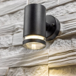 CGC Lighting Cgc Black Down Outdoor Wall Light Clear Ring Diffuser Modern Design Garden Patio Outside Door Terrace Gu10 Ip54 Weatherproof - thumbnail 1