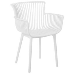 Beliani Set Of 4 Garden Chairs Pesaro White - thumbnail 5