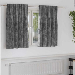 Berkfield Curtain With Curtains 2 Pcs Grey 140 X 140 Cm Velvet