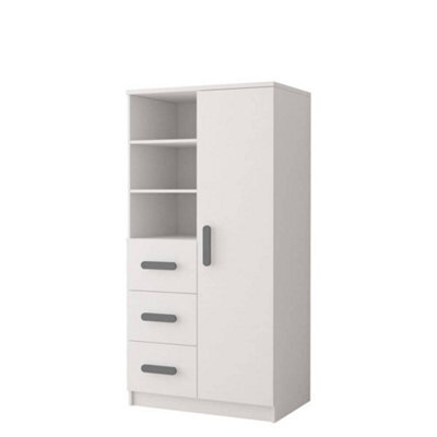 Arte Modern White Sideboard H1600mm W800mm D400mm - Grey Handles For Contemporary Interiors - image 1