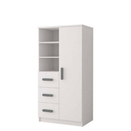 Arte Modern White Sideboard H1600mm W800mm D400mm - Grey Handles For Contemporary Interiors - thumbnail 1