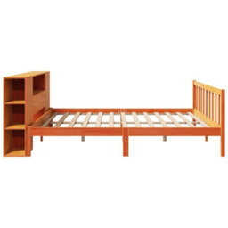 Berkfield Bookcase Bed Without Mattress Wax Brown 200X200 Cm Solid Wood Pine - thumbnail 7