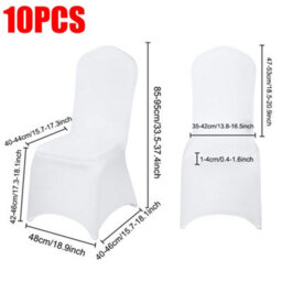 10Pc Chair Covers Dining Spandex Slip Seat Cover Wedding Flat Anniversary - thumbnail 2