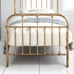 OAT Home Camden Antique Brass Effect Metal Victorian Hospital Style Single Bed Frame & Guest Trundle - thumbnail 7