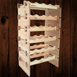 Woodeedoo Freestanding 6 Tier Wooden Wine Rack For 24 Bottles Natural Pine Tall Floor Standing Tower Furniture 50 X 32 X 92 Cm