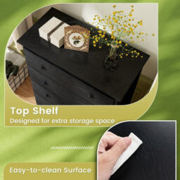 Costway 5 Drawer Dresser Modern Chest Of Drawers 115Cm Wooden Storage Organizer - thumbnail 8