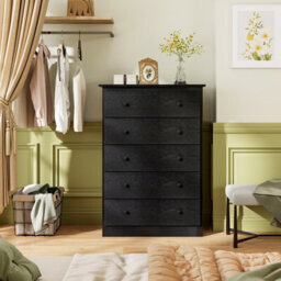 Costway 5 Drawer Dresser Modern Chest Of Drawers 115Cm Wooden Storage Organizer - thumbnail 5