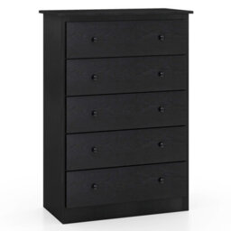Costway 5 Drawer Dresser Modern Chest Of Drawers 115Cm Wooden Storage Organizer - thumbnail 1