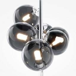 Luminosa Lighting Luminosa Maytoni Dallas Modern 6 Light Globe Pendant Ceiling Light Chrome, Smoky Shade, G9 - thumbnail 3