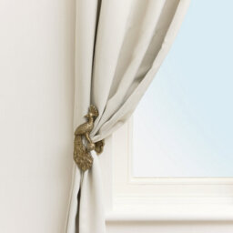Melody Maison Set Of 2 Antique Brass Gold Metal Peacock Curtain Tie Backs - thumbnail 7