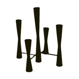Ivyline Parker 5 Piece Black Candle Centerpiece H42Cm W27.5Cm - thumbnail 1