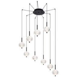 Luminosa Lighting Luminosa Aida Cluster Pendant Ceiling Light Matt Black 9X Led 3000-4500K