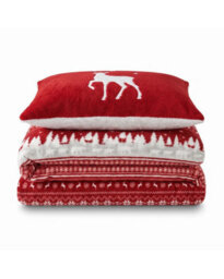Velosso Red Nordic Teddy Duvet Cover And Pillowcase Set Single - thumbnail 3