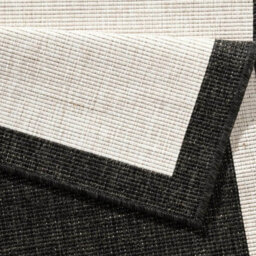 The Rugs Panama Reversible Indoor Outdoor Rug Flatweave Weatherproof Bordered In Black - thumbnail 2