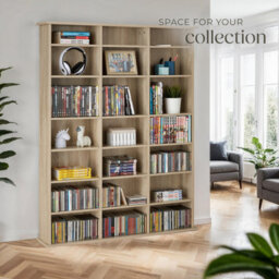 Tectake Shelves Stevie - 21 Compartments, Height-Adjustable, Removable Shelves  - Wood Light, Oak Sonoma - thumbnail 7