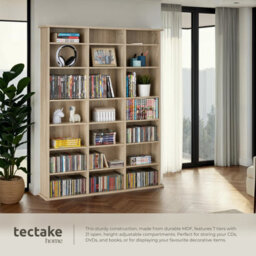Tectake Shelves Stevie - 21 Compartments, Height-Adjustable, Removable Shelves  - Wood Light, Oak Sonoma - thumbnail 3