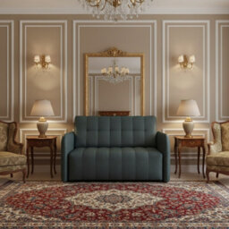Viva Grand Ii Upholstered Living Room Sofa Bed With Wooden Legs Wave Spring Frame Bedding Storage 85X125X98Cm Dark Grey - thumbnail 2