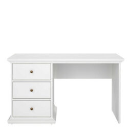 Wyld Haus Osaka Farmhouse White Wooden Desk With 3 Drawers - thumbnail 4