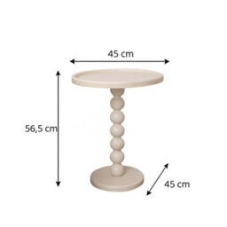 Melody Maison Taupe Painted Round Wooden Bobble Side Table - 45Cm X 56.5Cm - thumbnail 8