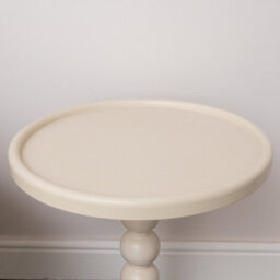 Melody Maison Taupe Painted Round Wooden Bobble Side Table - 45Cm X 56.5Cm - thumbnail 3