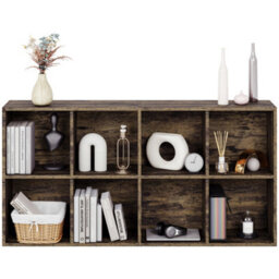 Lassic Vida Designs 8 Cube Storage Unit Shelving Bookcase Display Organiser- Modern Cube Shelf For Living Room Bedroom Office, Dark Wood - thumbnail 4