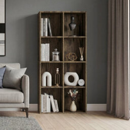 Lassic Vida Designs 8 Cube Storage Unit Shelving Bookcase Display Organiser- Modern Cube Shelf For Living Room Bedroom Office, Dark Wood - thumbnail 2