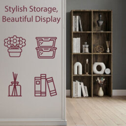 Lassic Vida Designs 8 Cube Storage Unit Shelving Bookcase Display Organiser- Modern Cube Shelf For Living Room Bedroom Office, Dark Wood - thumbnail 5