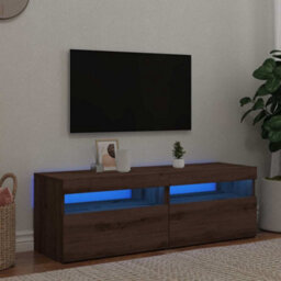 Berkfield Tv Cabinets With Led Lights 2 Pcs Artisan Oak Engineered Wood - thumbnail 1