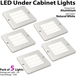 5X Ultra-Slim Aluminium Under Cabinet Kitchen Lights With Driver Kit - Natural White Led - thumbnail 2