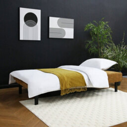Vittoria Click Clack Sofa Bed In Premium Textured Linen 3 Seater Brown - thumbnail 4