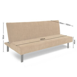 Vittoria Click Clack Sofa Bed In Premium Textured Linen 3 Seater Brown - thumbnail 9