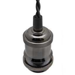 Long Life Lamps Company Industrial Vintage Ceiling Pendant Lamp Holder Black Nickel E27 Fitting M0219 - thumbnail 6