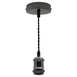 Long Life Lamps Company Industrial Vintage Ceiling Pendant Lamp Holder Black Nickel E27 Fitting M0219 - thumbnail 5