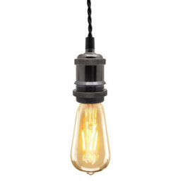 Long Life Lamps Company Industrial Vintage Ceiling Pendant Lamp Holder Black Nickel E27 Fitting M0219 - thumbnail 1