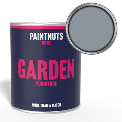 Paintnuts Garden Furniture Fence Shed Table Chairs For Wood Metal & Plastic Weatherproof Satin Paint - Silver Grey - 1L (Ral7001) - image 1
