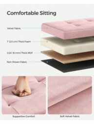 LEDREM Storage Ottoman, Foldable Small Ottoman Foot Rest, 38 X 38 Cm Foot Stool, Ottoman With Storage, Load Up To 300 Kg - thumbnail 5